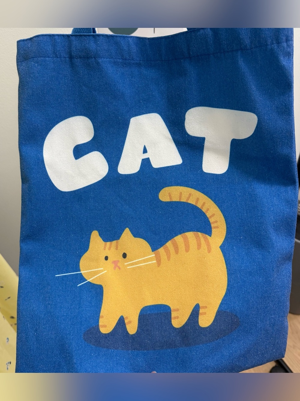 Show Me Your Mumu | "CAT" Chunky Ginger Tabby Canvas Tote Bag - Blue OS